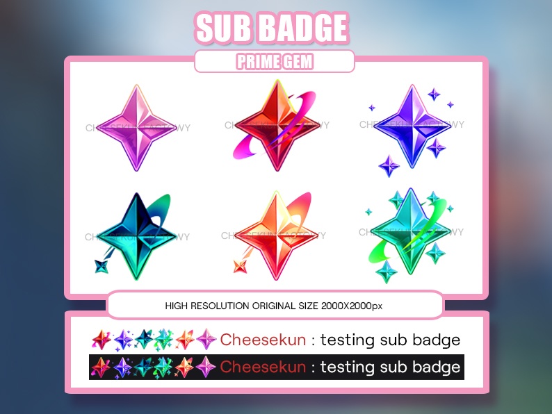 Twitch, Primo Gem, Genshin Impact Inspired Badges