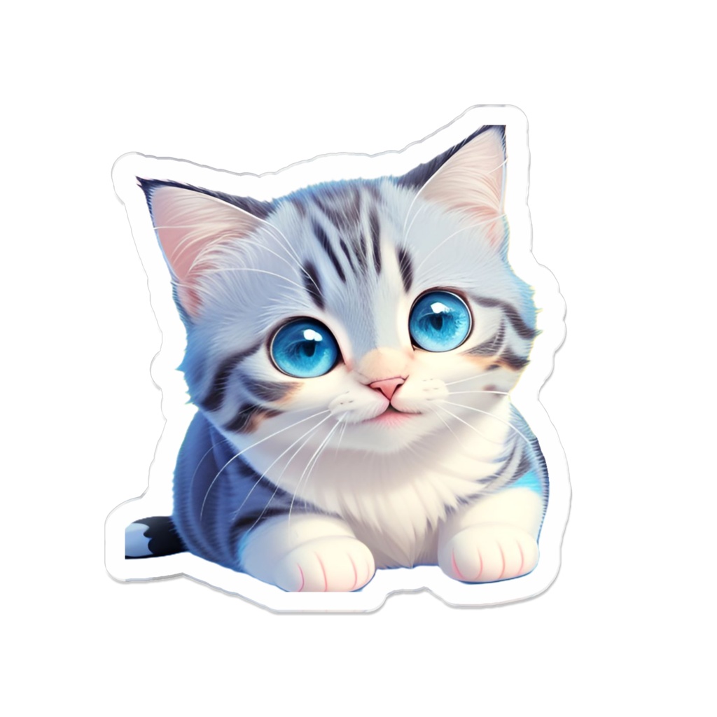 青い目の猫 アクリルバッジ