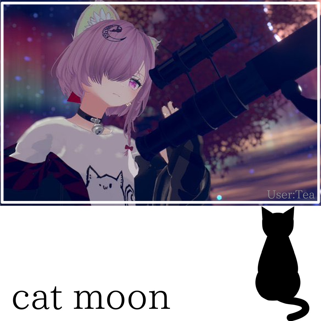 cat&moon earring