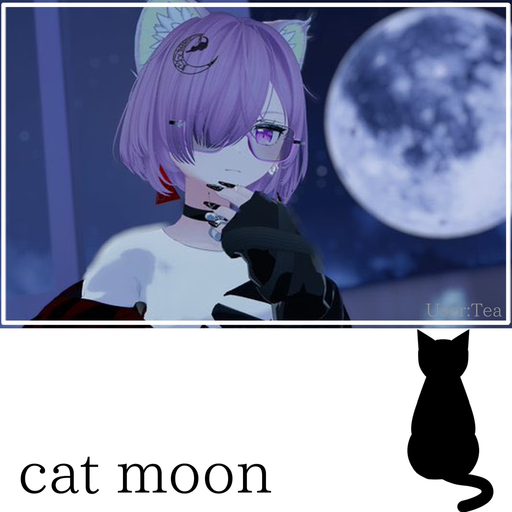 cat&moon earring