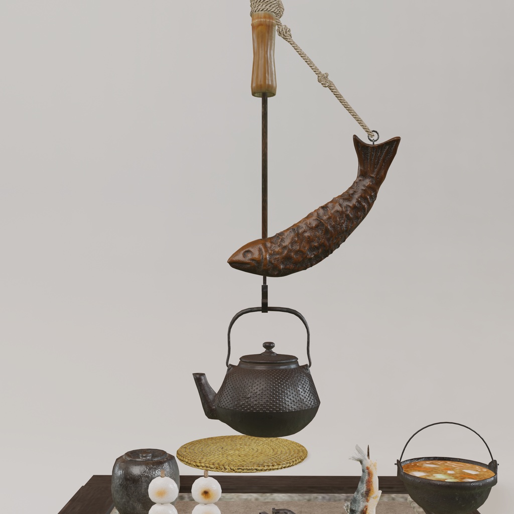 囲炉裏3Dモデル