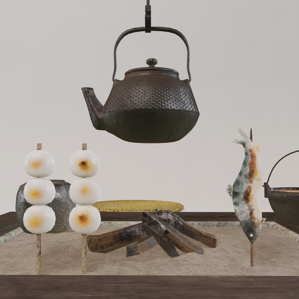 囲炉裏3Dモデル