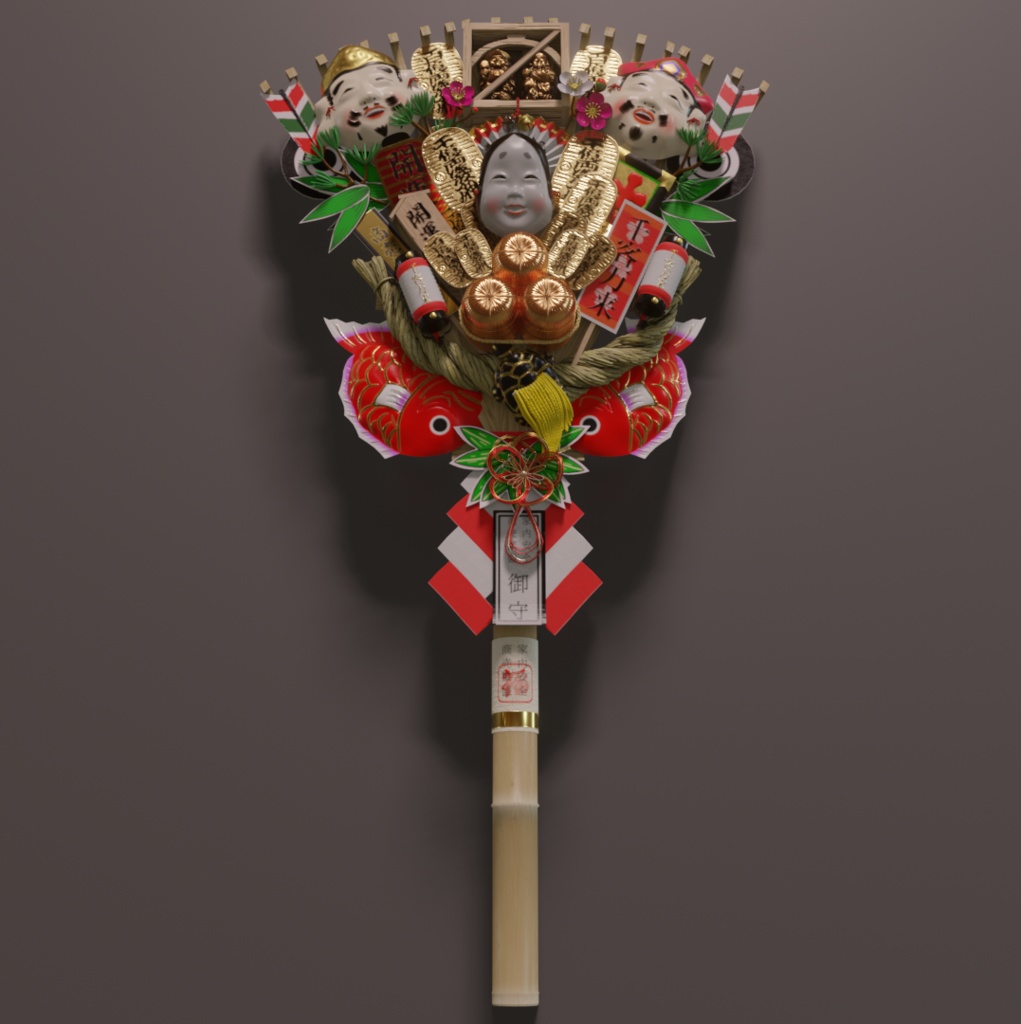 熊手飾り 3Dモデル