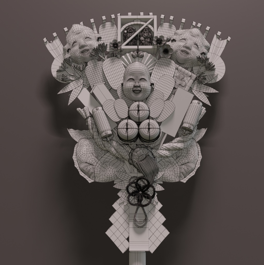 熊手飾り 3Dモデル