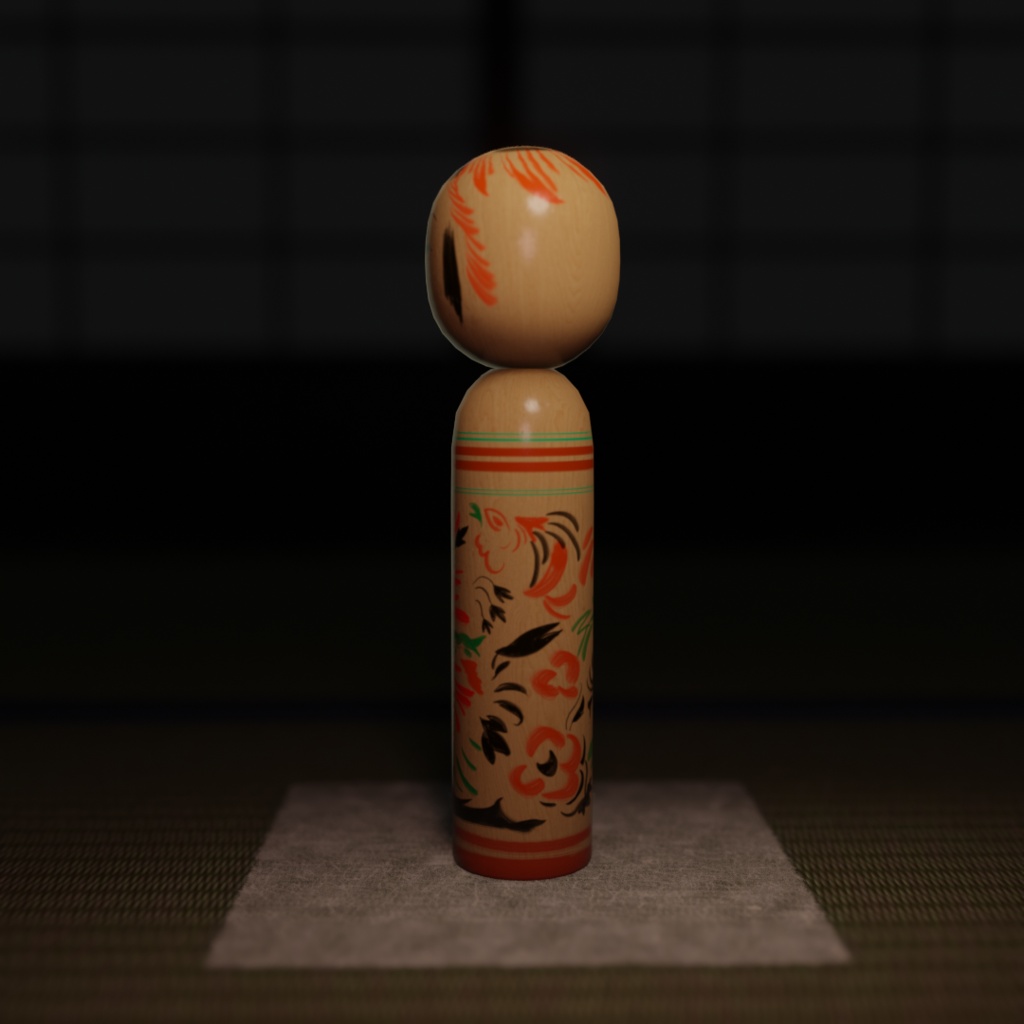 こけし 3Dモデル