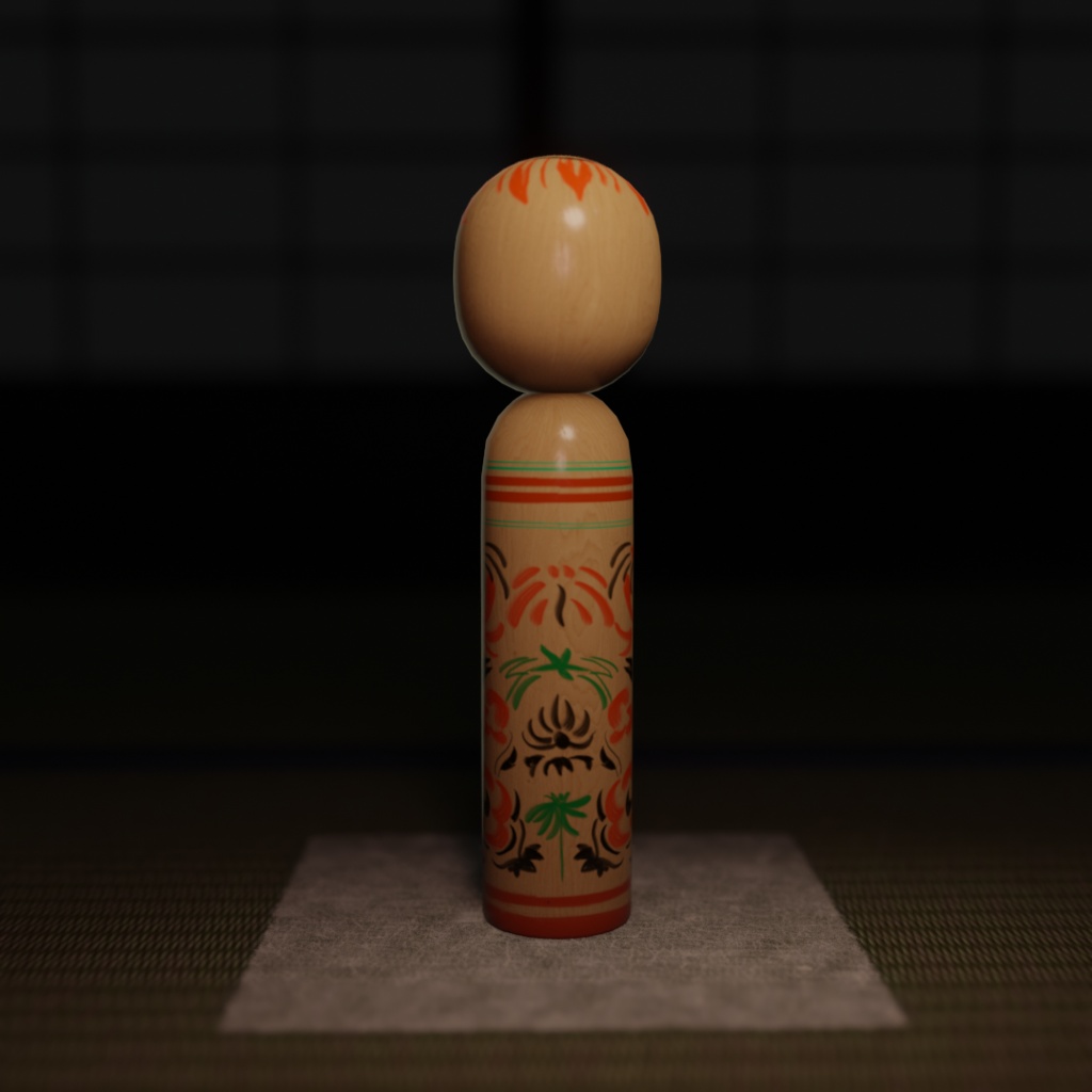 こけし 3Dモデル