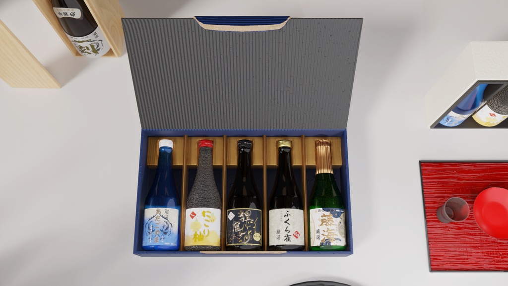 日本酒セット 3Dモデル