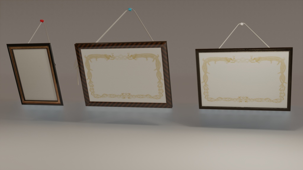 賞状 額 3Dモデル