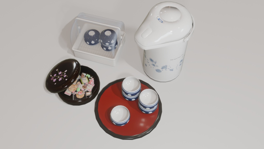 お茶菓子セット 3Dモデル