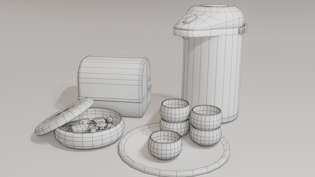 お茶菓子セット 3Dモデル