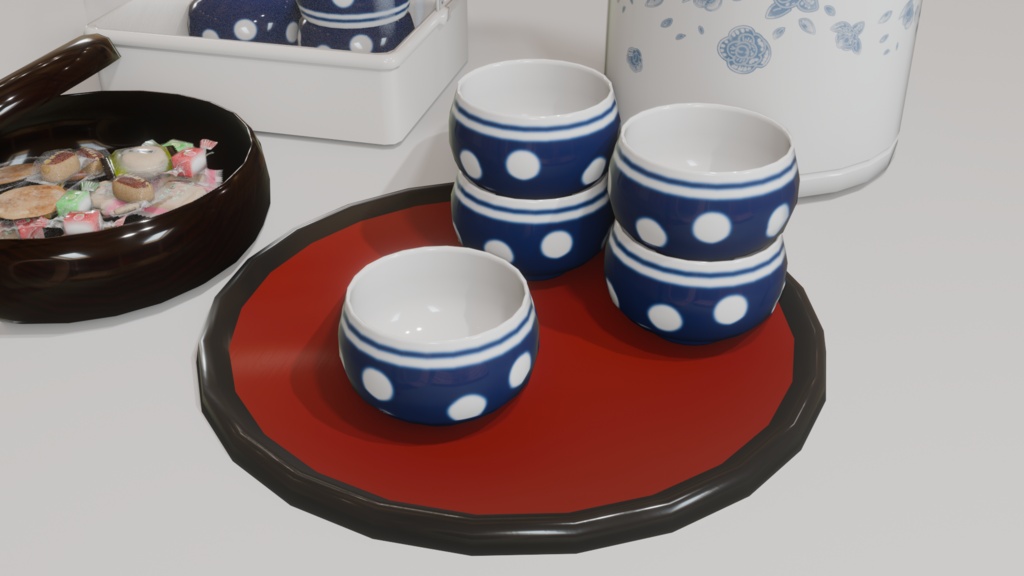 お茶菓子セット 3Dモデル
