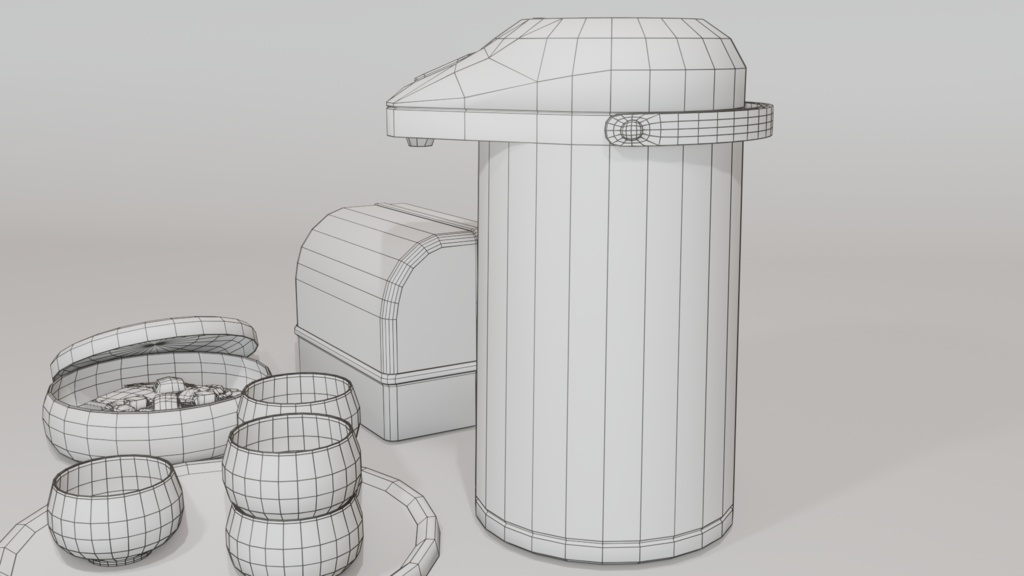 お茶菓子セット 3Dモデル