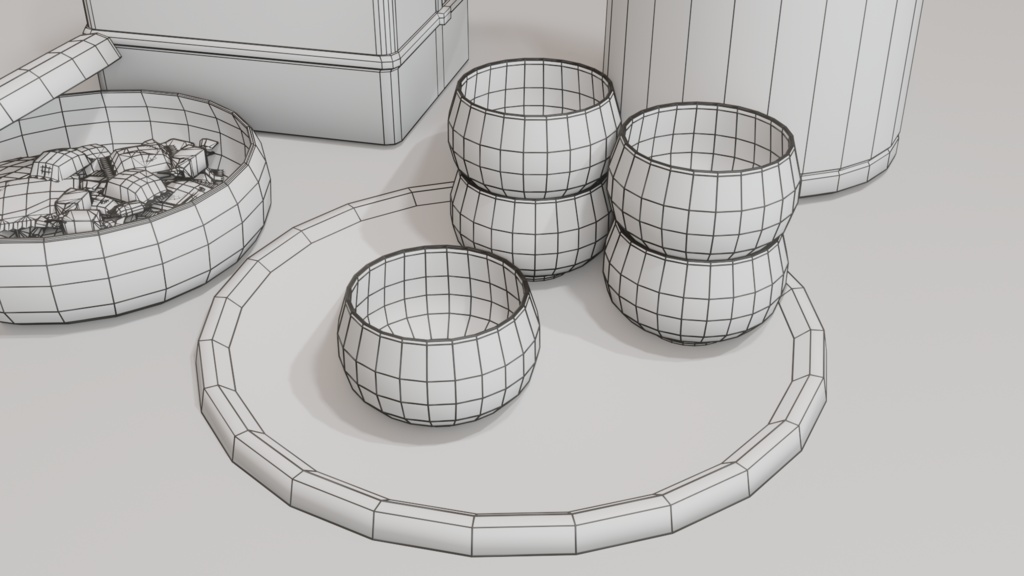 お茶菓子セット 3Dモデル