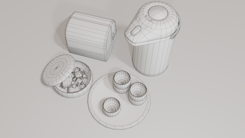 お茶菓子セット 3Dモデル