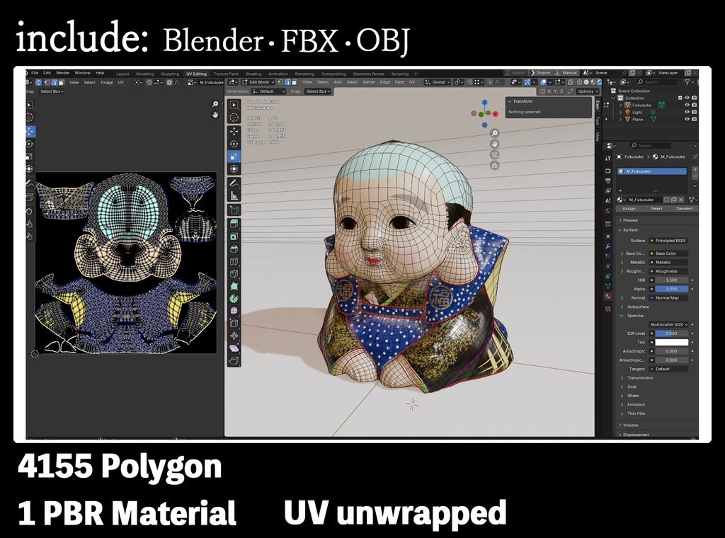 福助 3Dモデル