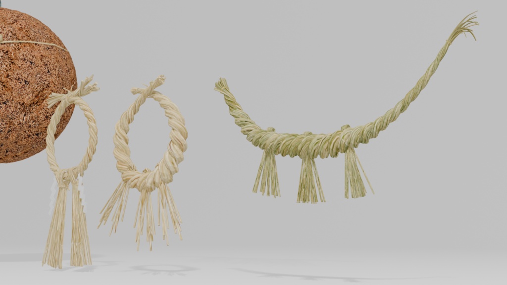 わら細工 3Dモデル
