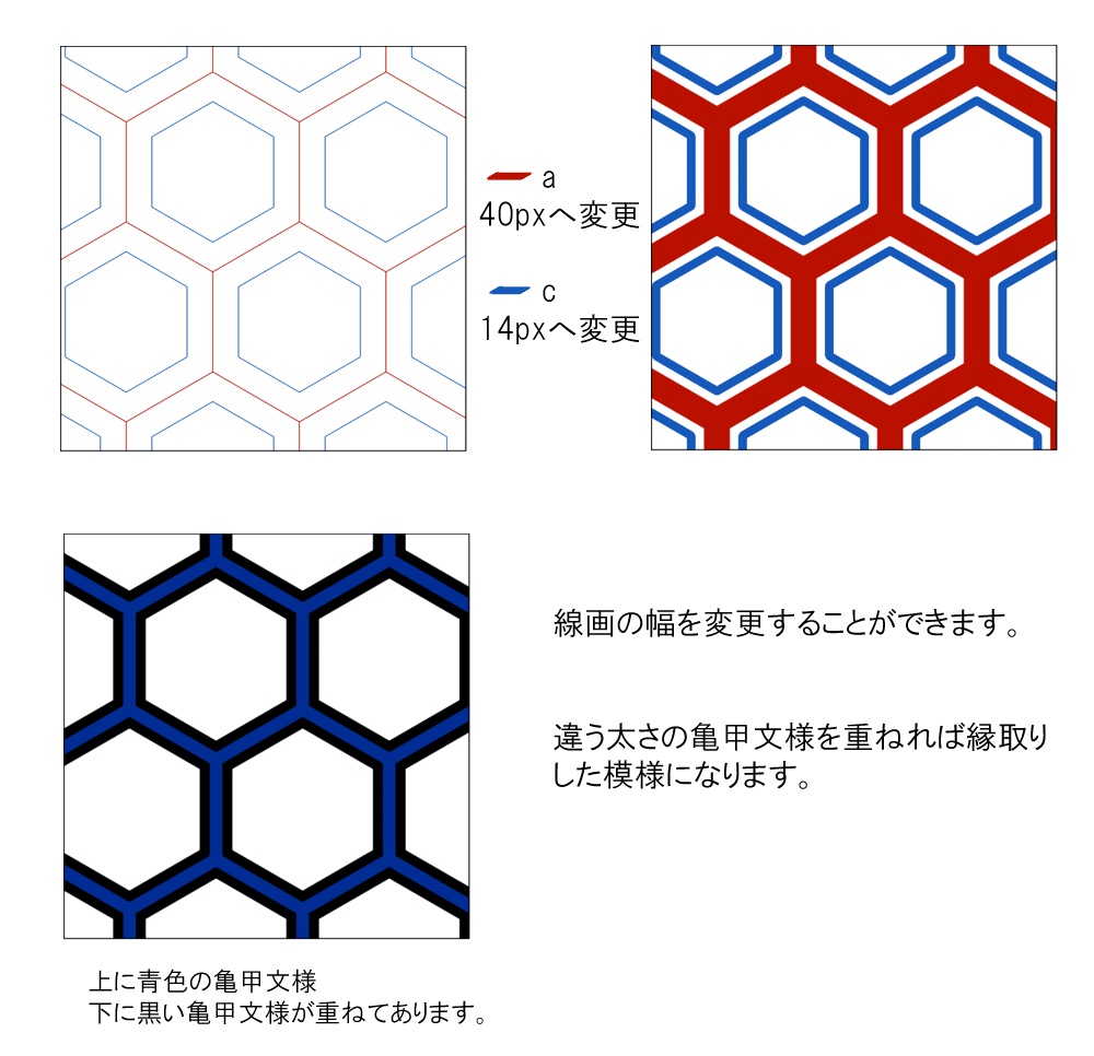 SAIクリスタ】亀甲文様【ベクタ形式素材