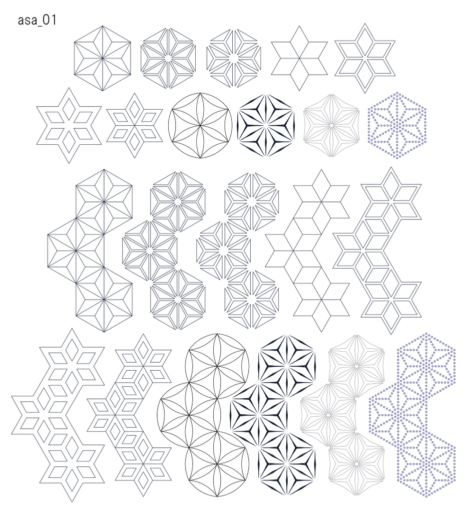 SAIクリスタ】麻の葉【ベクタ形式素材