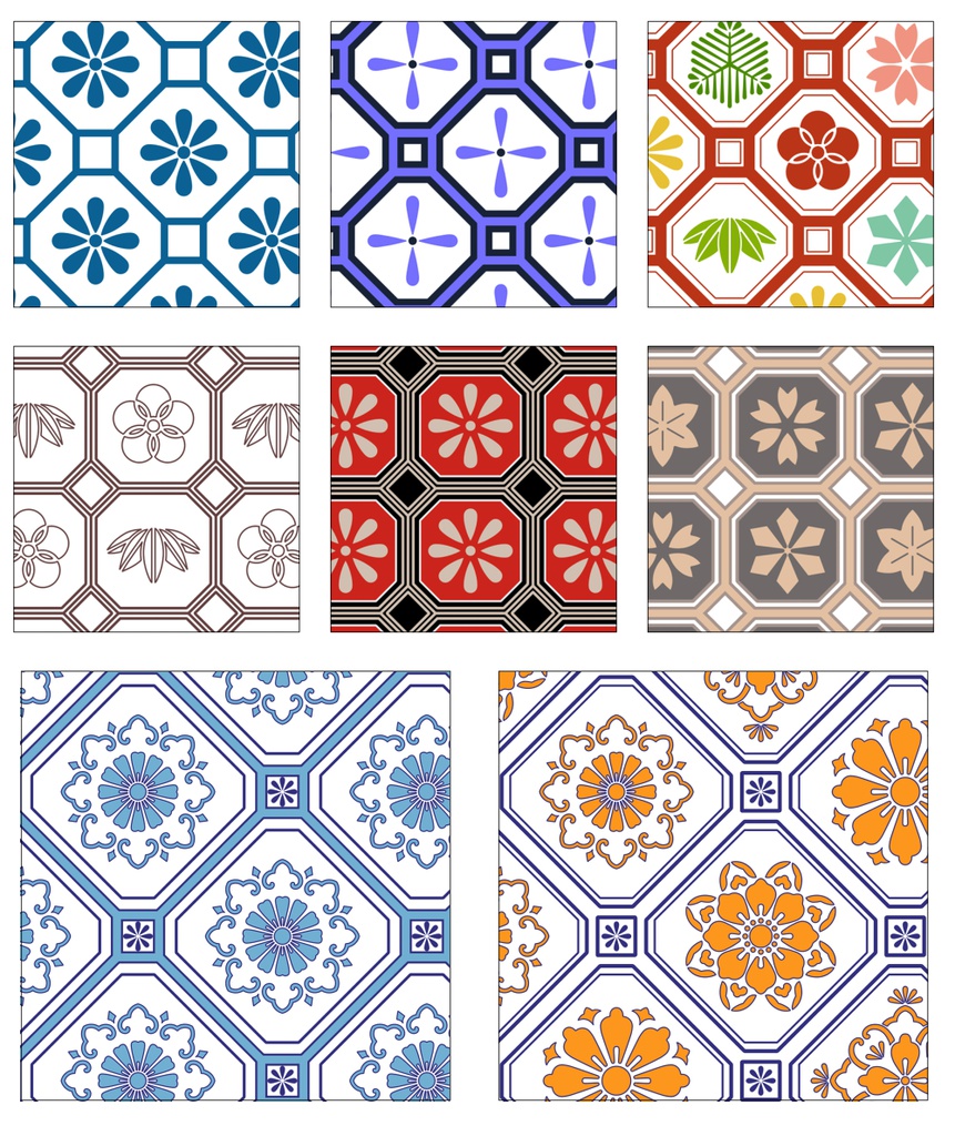 SAIクリスタ】蜀江【ベクタ形式素材