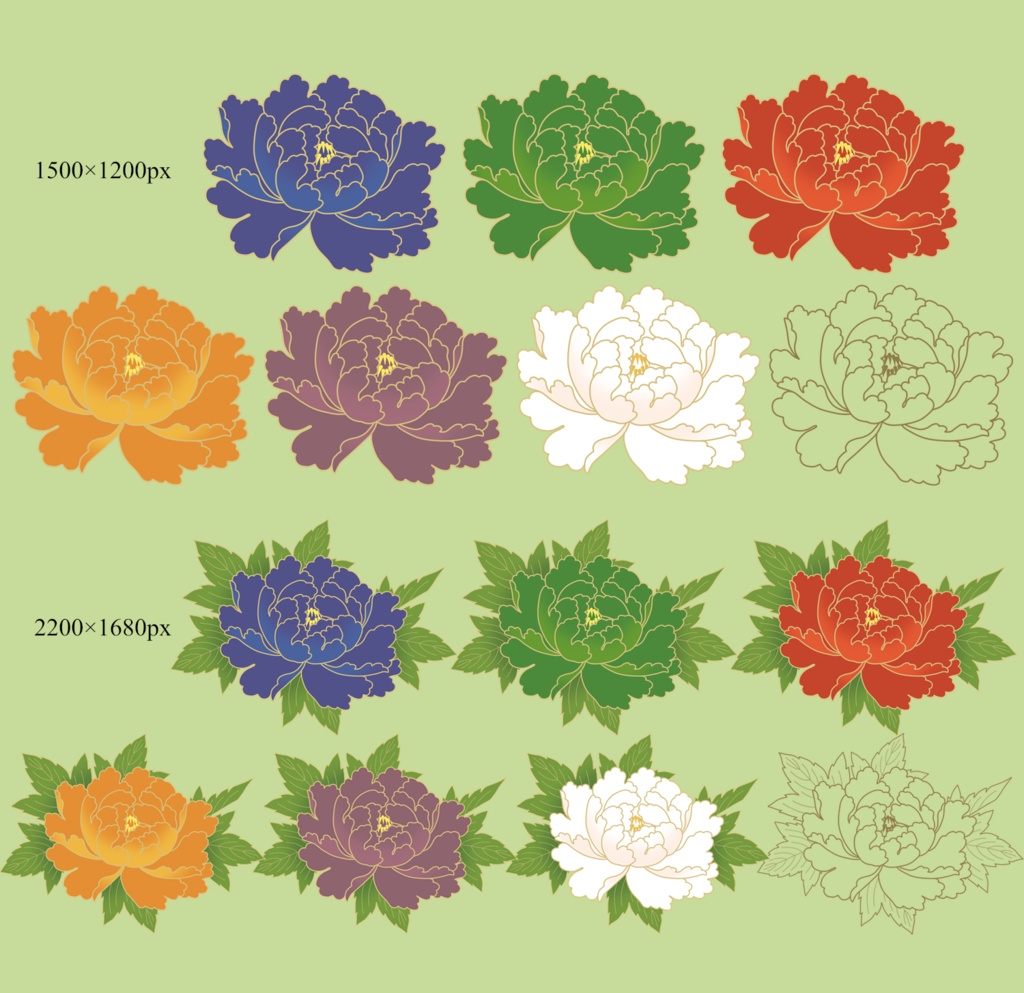 牡丹イラスト素材