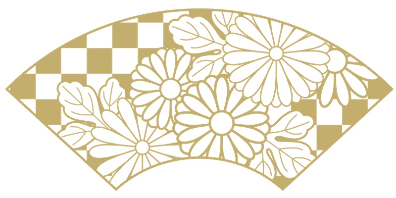 地紙に菊イラスト素材