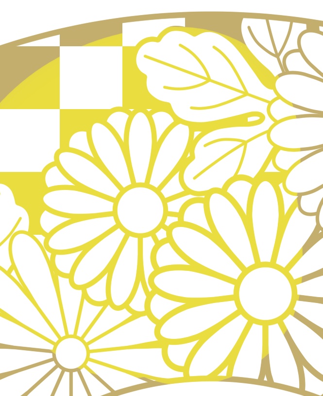 地紙に菊イラスト素材