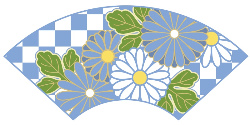 地紙に菊イラスト素材