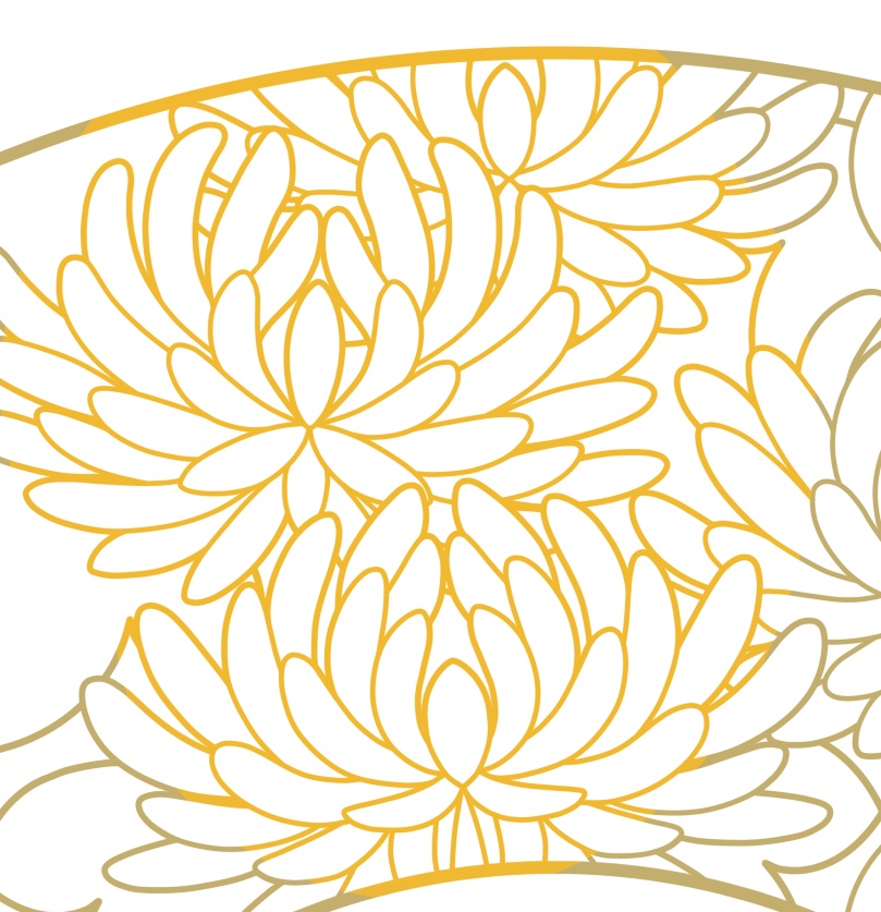 地紙に菊イラスト素材3