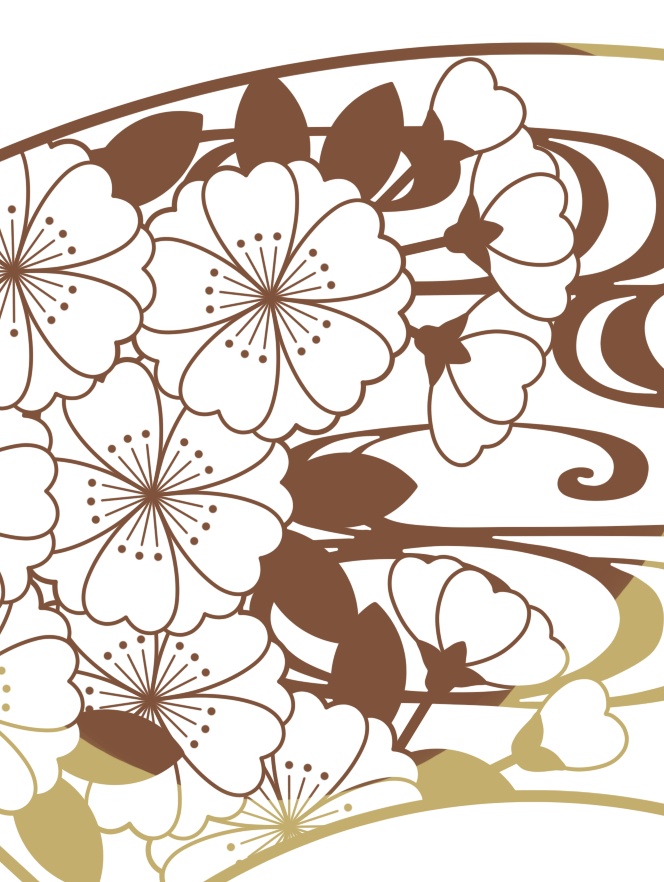 地紙に桜イラスト素材