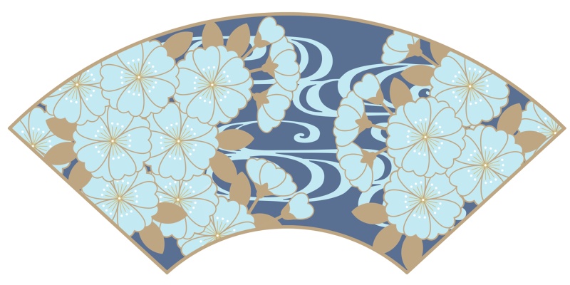 地紙に桜イラスト素材