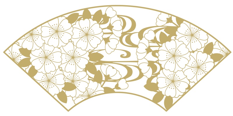 地紙に桜イラスト素材