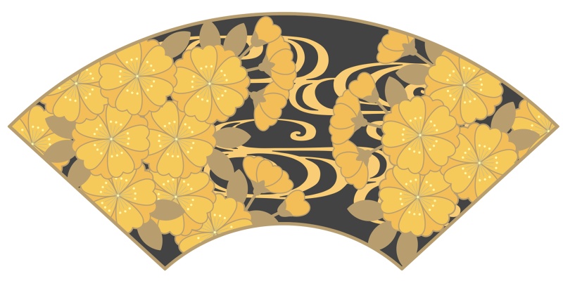 地紙に桜イラスト素材