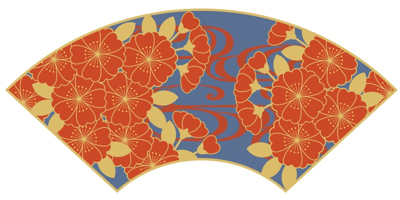 地紙に桜イラスト素材