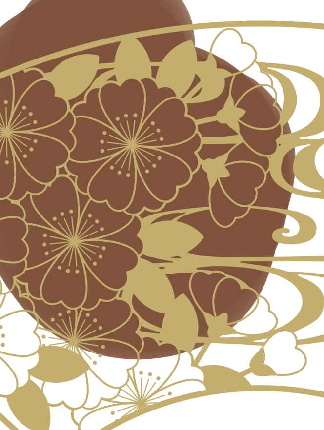 地紙に桜イラスト素材