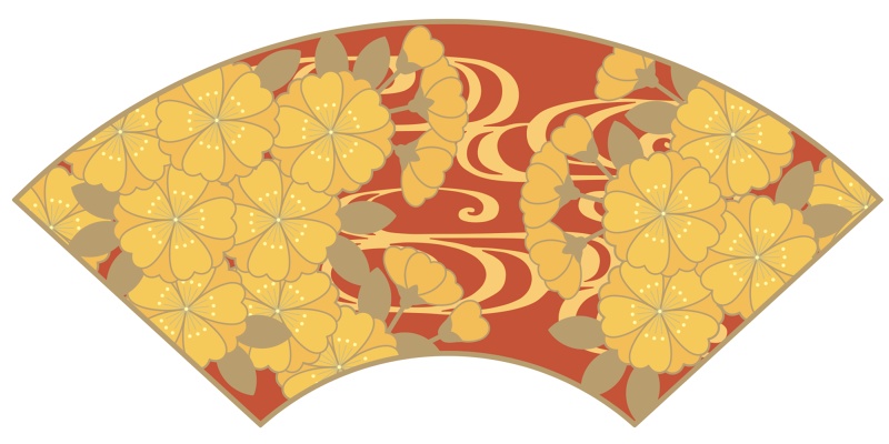 地紙に桜イラスト素材