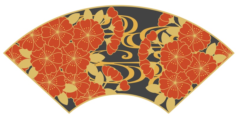 地紙に桜イラスト素材