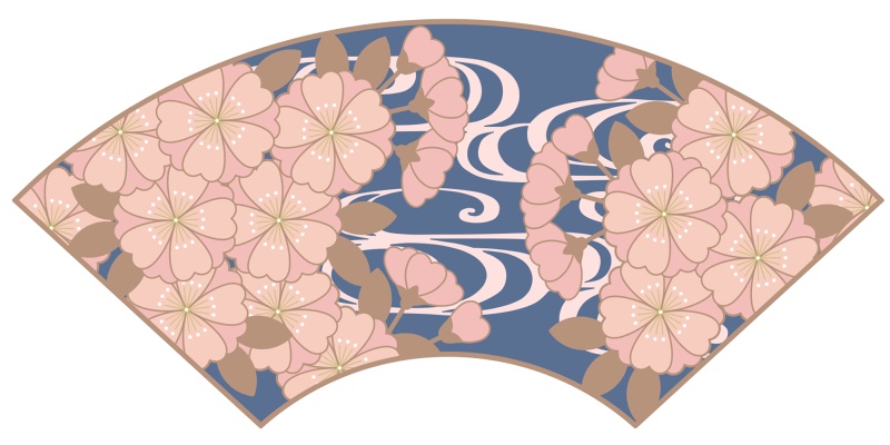地紙に桜イラスト素材