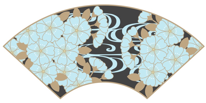 地紙に桜イラスト素材