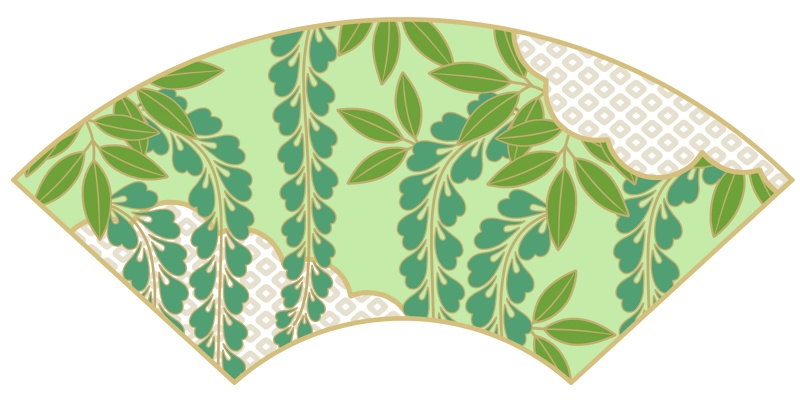 地紙に藤イラスト素材