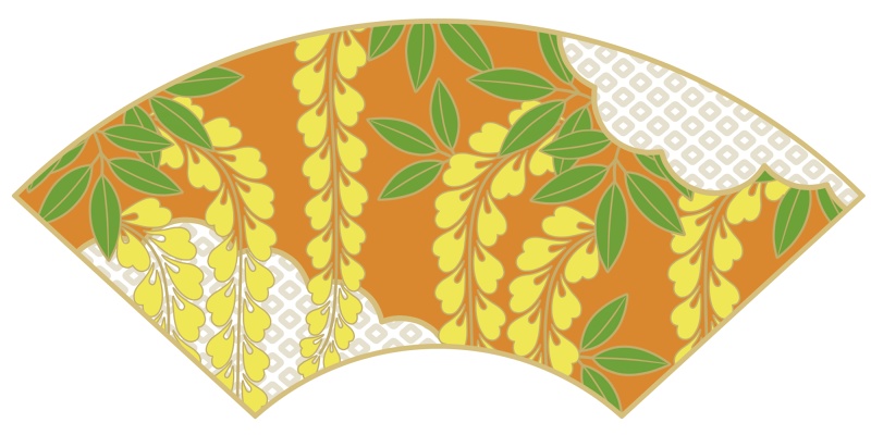 地紙に藤イラスト素材