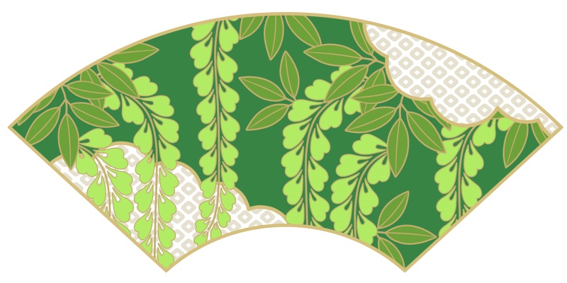 地紙に藤イラスト素材