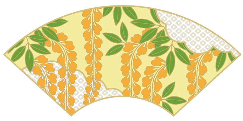 地紙に藤イラスト素材