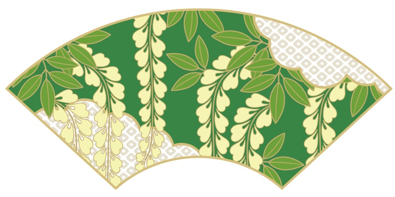 地紙に藤イラスト素材