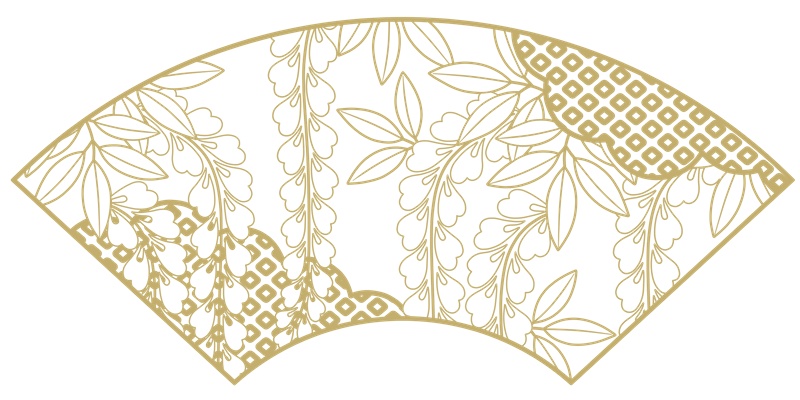 地紙に藤イラスト素材