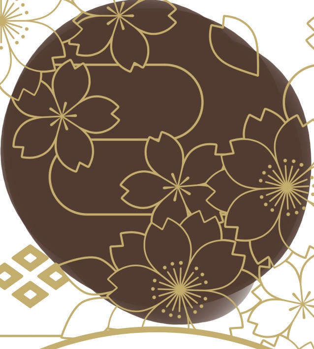 地紙に桜イラスト素材2