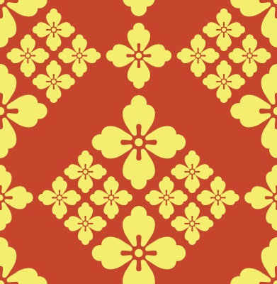 唐花パターン素材