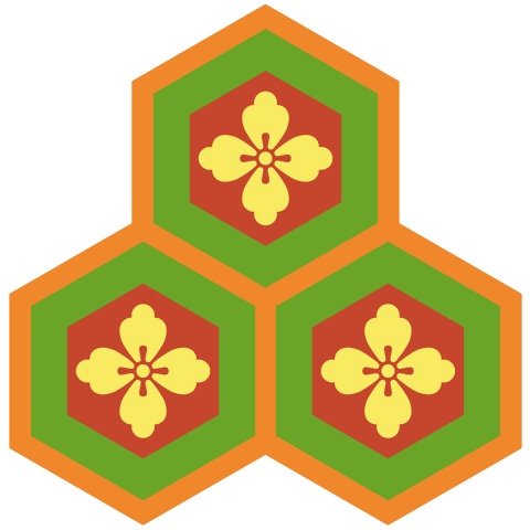 三つ盛り亀甲1 唐花