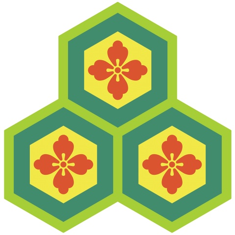 三つ盛り亀甲1 唐花