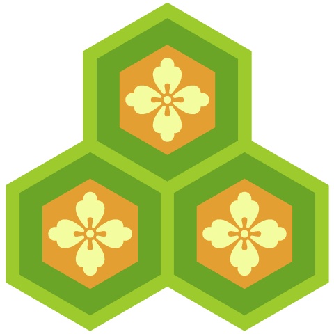 三つ盛り亀甲1 唐花