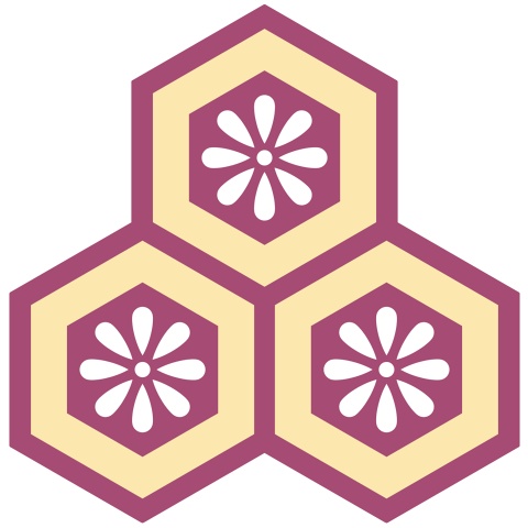 三つ盛り亀甲2 小花